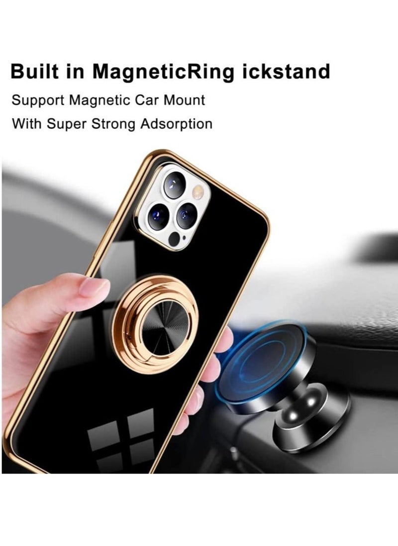 Raxoom Luxury Silicone TPU Shockproof Ring Holder Kickstand Slim Plated Phone Case Cover designed for iPhone 11 Pro Max - Image 5