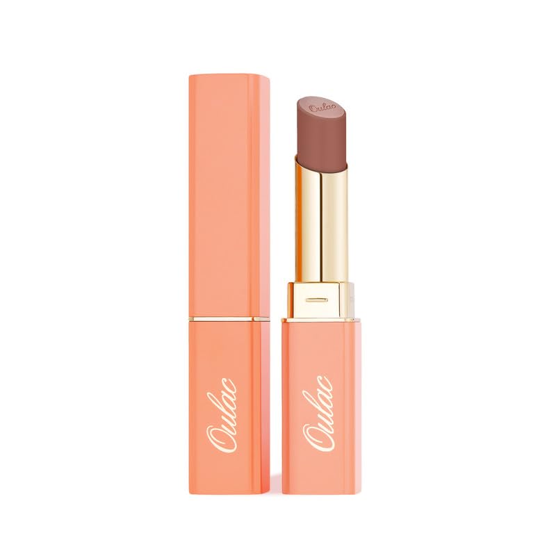 OULAC Creamy Brownish Nude Satin Infused with Rose Essential Oil Cocoa Oil Multi Hyaluronate Acid 6Hour WaterResistant Smooth Creamy Texture Lipstick - Image 1