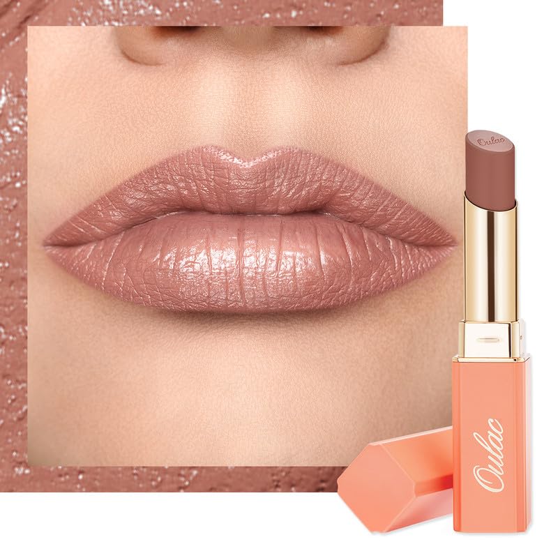 OULAC Creamy Brownish Nude Satin Infused with Rose Essential Oil Cocoa Oil Multi Hyaluronate Acid 6Hour WaterResistant Smooth Creamy Texture Lipstick - Image 2