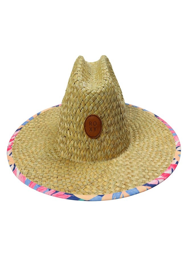 Roxy Girls Pina to My Colada Straw Panama Hat – 100% Straw Wide Brim Summer Hat for Girls, Lightweight and Breathable Style for Beach Days or Outdoor Travel, Golden Hour Coastal Fjord, One Size - Image 3