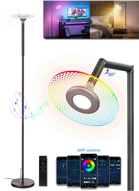LED Standing Floor Lamp for Living Room, Bluetooth Smart Lamp with App-Controlled，Multiple modes and Multi-color modulate