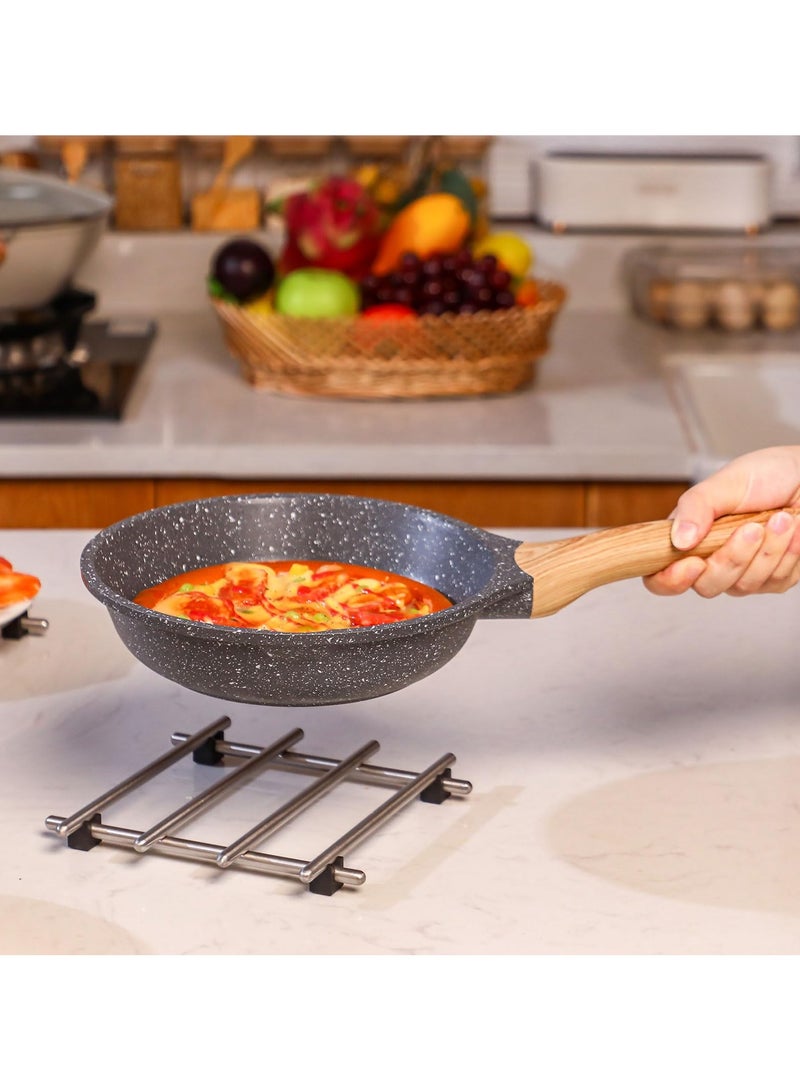 Stainless Steel Tripod Set, 7 X 7 Inches (Approximately 18 X 18cm), Heat-Resistant And Rust Proof, Rubber Anti Slip Feet For Countertops And Tables, Protecting Surfaces From Damage From Hot Pots, Pans, And Baking Utensils, Silver  - Image 3
