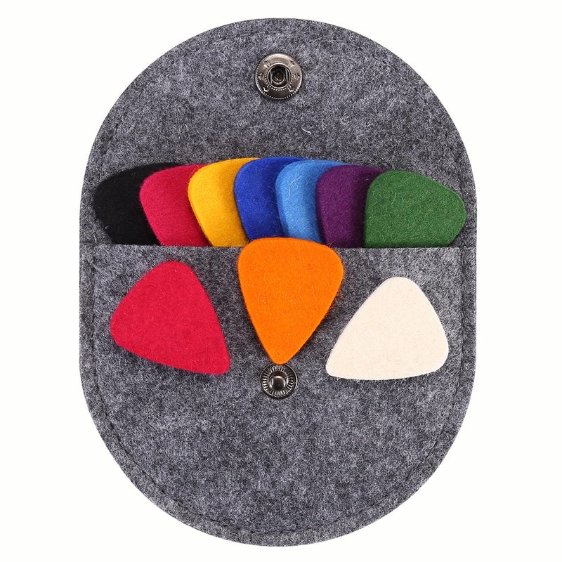 Donux Felt Ukulele Picks,10 Piece Felt Heart Shape Pick for Ukulele Guitar Bass with pick holder case (Multiple colors 10 PCS) - Image 1