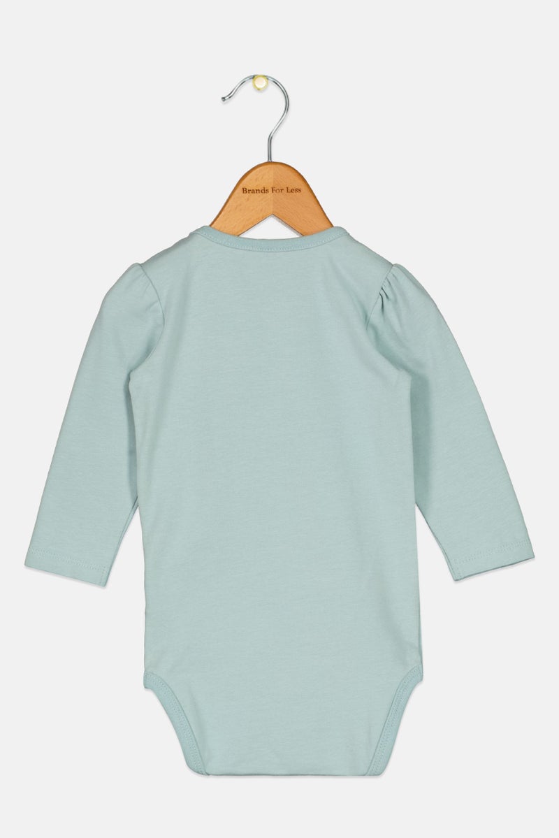 NAME IT Disney x Name It Toddlers Girl Graphic Print Long Sleeve Rompers, Sage Green - Image 2