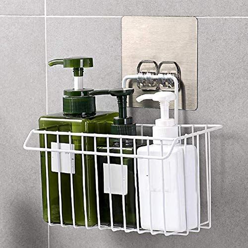 LUVINA Adhesive Caddy Hanger Sponge Holder Drain Storage Rack Basket (Black) - Image 2