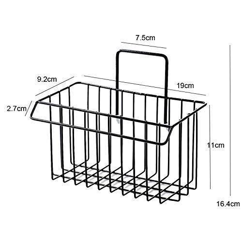 LUVINA Adhesive Caddy Hanger Sponge Holder Drain Storage Rack Basket (Black) - Image 5