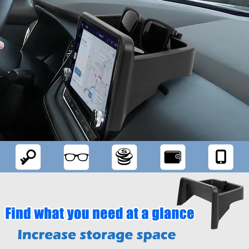 Neepiar Center Console Organizer Compatible with 2021-2025 2026 Nissan Rogue S/SV/Rock Creek Dashboard Tray Interior Insert Accessories Behind Screen Black (Only Fit 8-Inch Screen) - Image 4