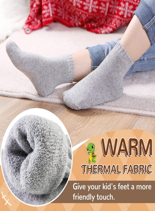 SeeyAN Kids Merino Wool Socks Boys Girls Hiking Boot Winter Thermal Warm Cozy Soft Toddler Thick Crew Socks 6 Pairs (6 Pairs Solid Color B, 8-12 Years) - Image 5
