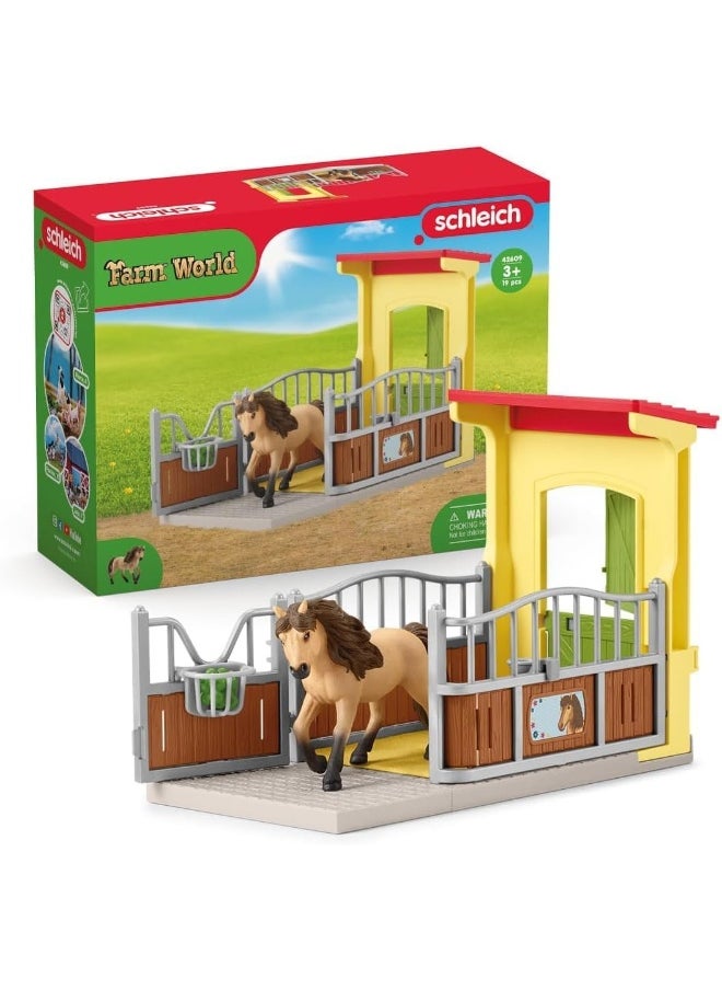 Schleich Schleich Farm World Pony Box with Icelandic Horse Stallion Playset (19 Pieces)  - Image 2