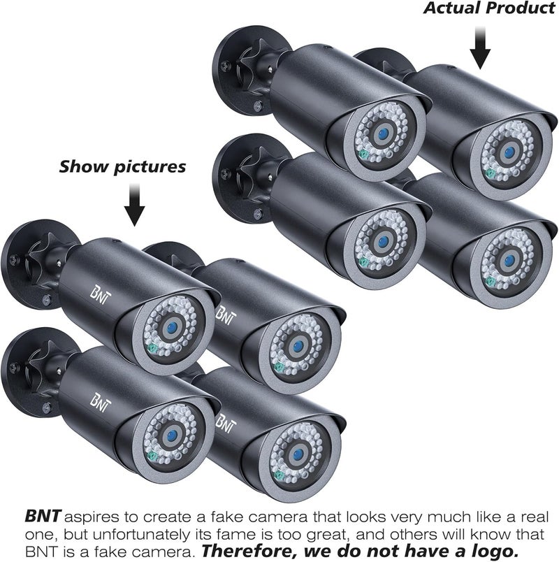 BNT Dummy Fake Security Camera, with One Red LED Light at Night, for Home and Businesses Security Indoor/Outdoor (4 Pack - Black) - Image 3