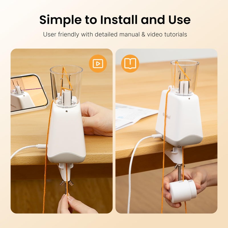 Etcokei آلة حياكة i-Cord أوتوماتيكية من Etcokei، أداة كهربائية لصنع i-Cord، آلة حياكة كروشيه i-Cord، حياكة خيوط إلى i-Cords بكفاءة، آلة حياكة خيوط بدون استخدام اليدين لمشاريع الكروشيه اليدوية - Image 5