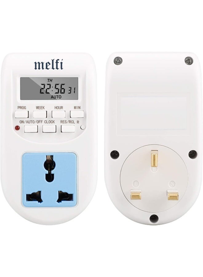 Melfi Multi Functional Lcd Digital Timer Ac 220V-240V 10A Socket Timing Outlet Switch Uk Plug With Led Indicator - Image 1