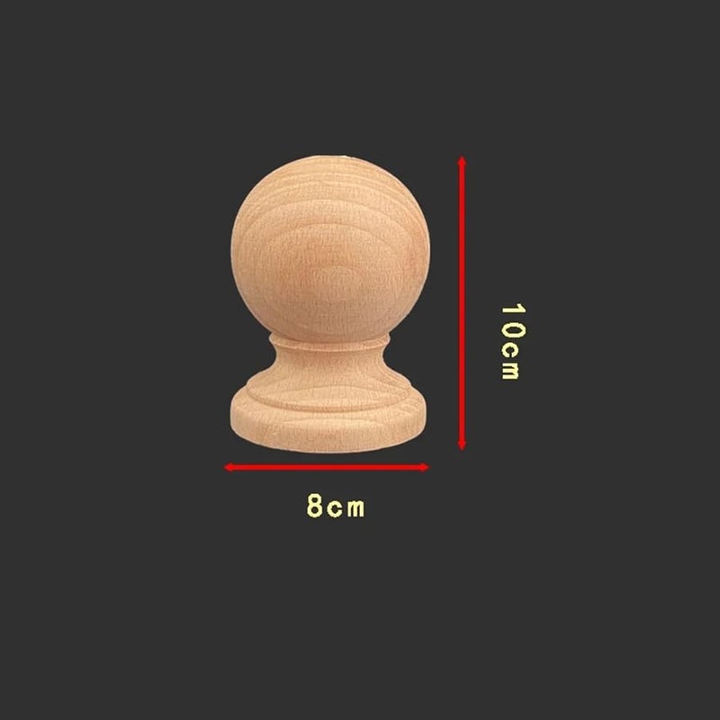 عمود خشبي منحوت رأس سرير عمود قاعدة كرة مستديرة أثاث درابزين عمود ديكور منزلي لون 18 - Image 3