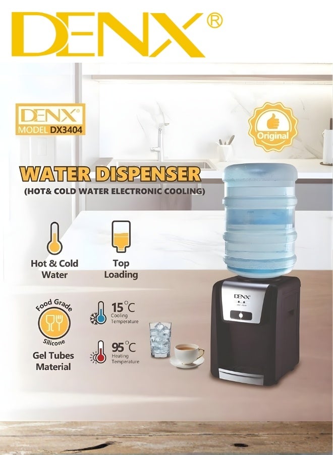 DENX DX3404 Water Dispenser – Compact Hot & Cold Electronic Cooling | 15°C Cooling & 95°C Heating | Top Loading, Food-Grade Silicone Tubes, Ideal for Home, Office & Bedrooms - Image 3