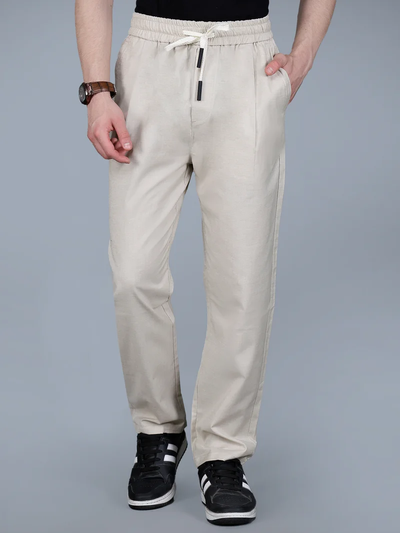 فورت كولينز بنطلون رجالي بقصة مريحة ورباط خصر