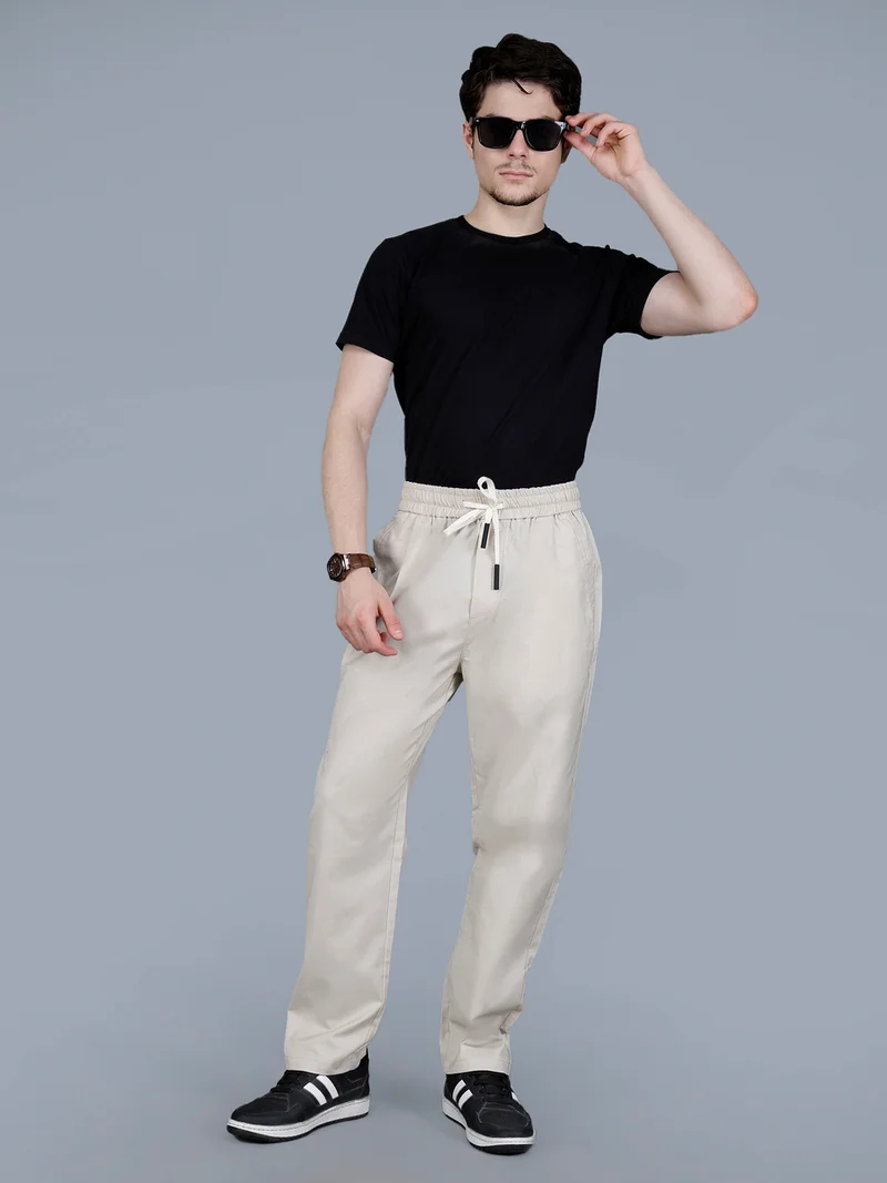 فورت كولينز بنطلون رجالي بقصة مريحة ورباط خصر