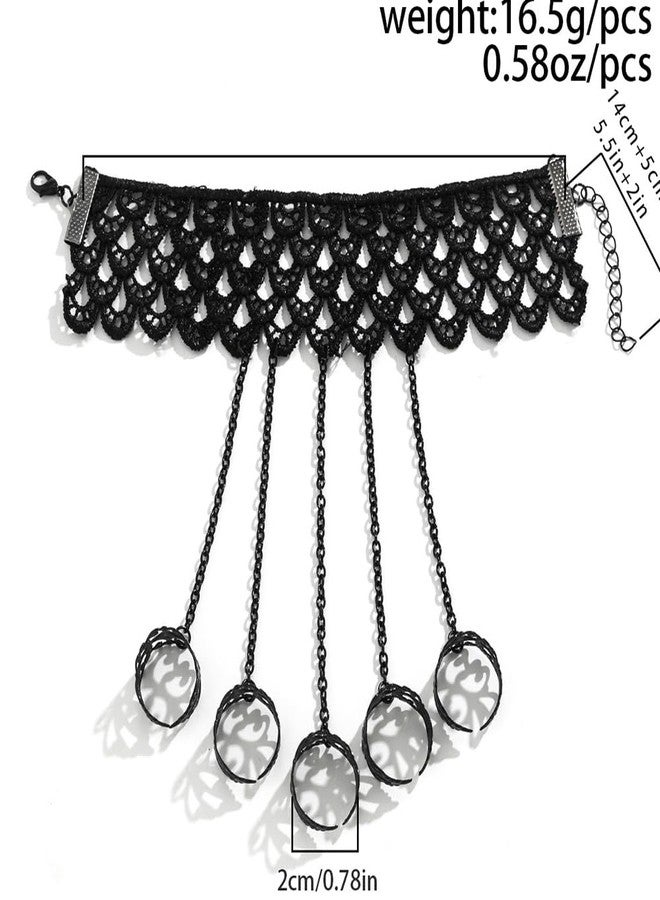 fxmimior Women Gothic Halloween Black Punk Finger Rings Chain Bracelets with Ring Finger Wrist Chains Body Accessory Bracelets for Women - Image 5