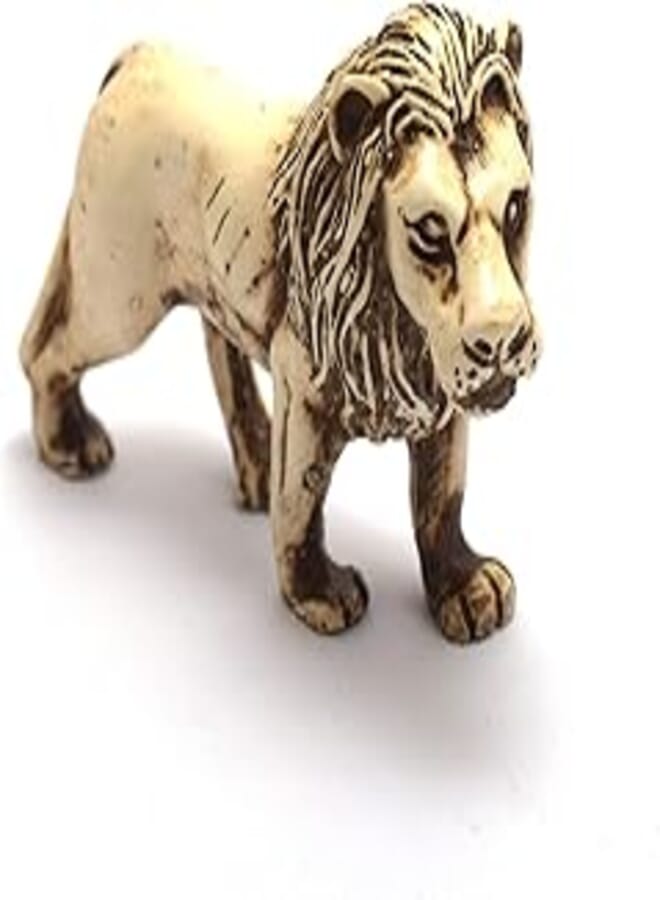 immatgar Decorative Africa Lion Egyptian souvenirs gifts from Egypt (White - 9.5 CM Long)