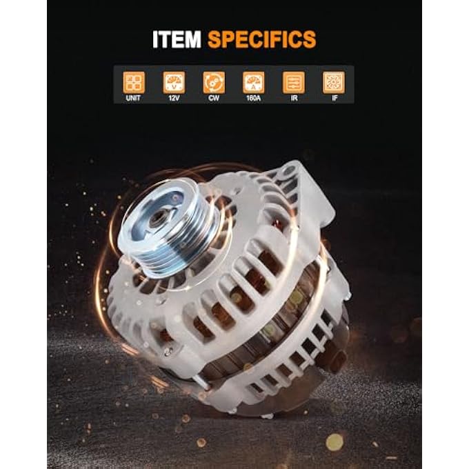 ASAPE New Alternator Fit for 2009 for Cadillac Escalade 6.0L 2007-2013 for Chevrolet Silverado 1500 4.3L 2007-2009 for Chevrolet Tahoe 4.8L, Replace OE 8301 - Image 2