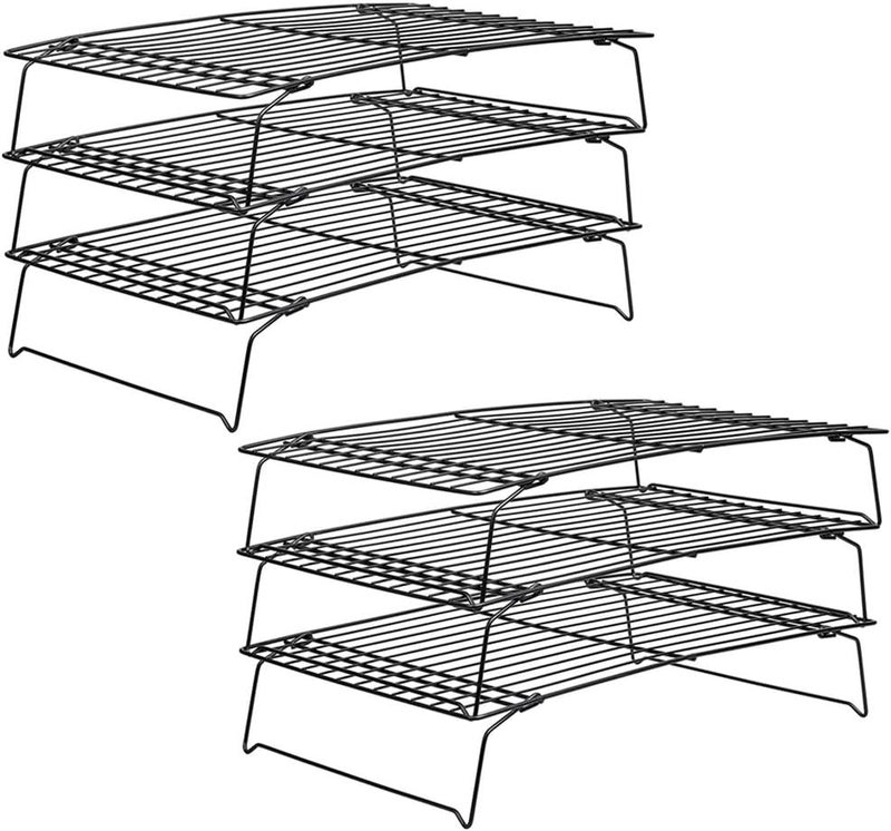 Kingrol 2 Pack 3-Tier Stackable Cooling Rack, Non-stick Wire Cake Rack for Pies, Cookies, Pastries - Image 2