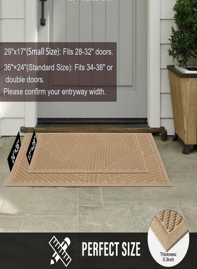 HIYARD Sturdy Front Door Mat, Absorbent Muddy Dirt Resist Welcome Door Mats Outdoor Indoor, Non-Slip Backing Entry Mat Low Profile Doormat for Entryway, 36×24, Beige - Image 3