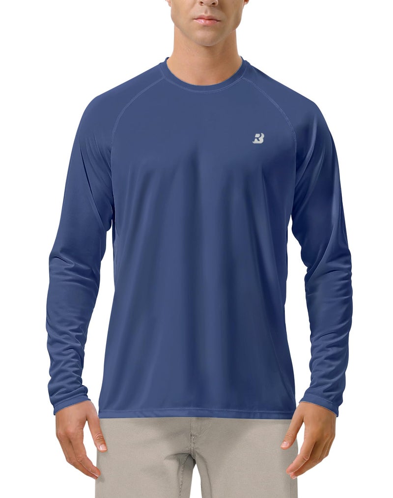 Roadbox Roadbox Mens UPF 50+ UV Sun Protection Shirts Outdoor Long Sleeve SPF Diving Rash Guard for Fishing Hiking Swimming Ocean Blue  - Image 1