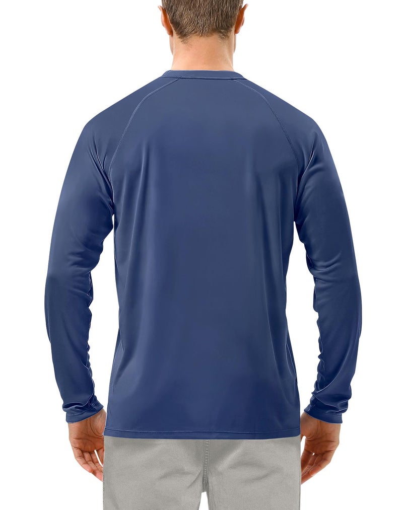 Roadbox Roadbox Mens UPF 50+ UV Sun Protection Shirts Outdoor Long Sleeve SPF Diving Rash Guard for Fishing Hiking Swimming Ocean Blue  - Image 2