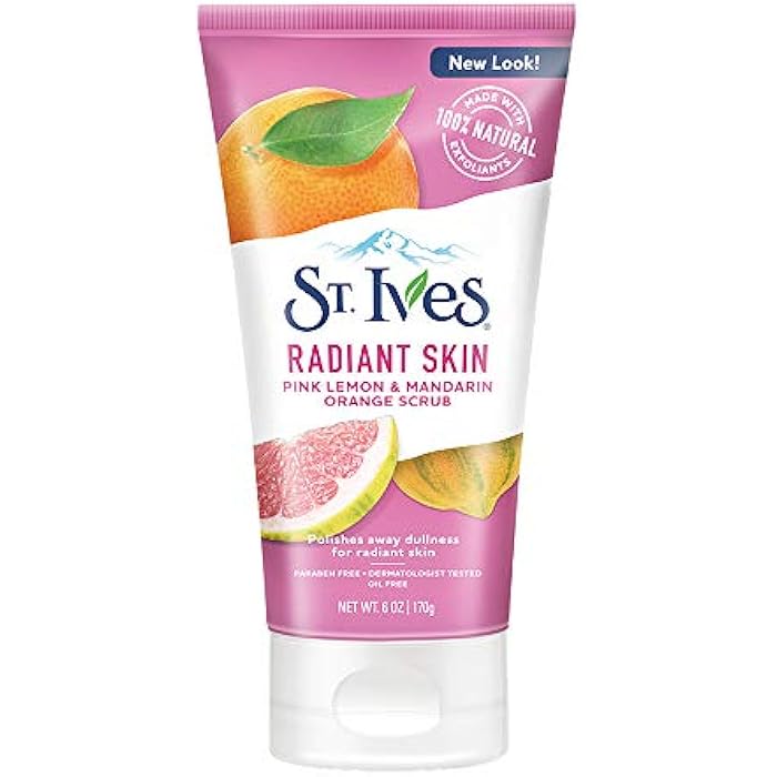 St. Ives Radiant Skin Face Scrub For Dull Skin Pink Lemon and Mandarin Orange Dermatologist-Tested Face Wash Scrub With 100 percent Natural Exfoliants 6 oz - Image 1