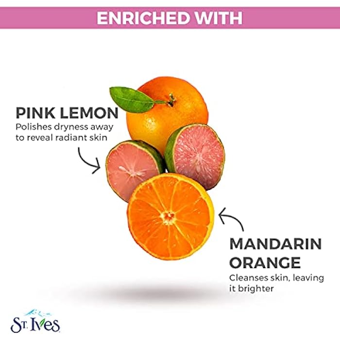 St. Ives Radiant Skin Face Scrub For Dull Skin Pink Lemon and Mandarin Orange Dermatologist-Tested Face Wash Scrub With 100 percent Natural Exfoliants 6 oz - Image 4