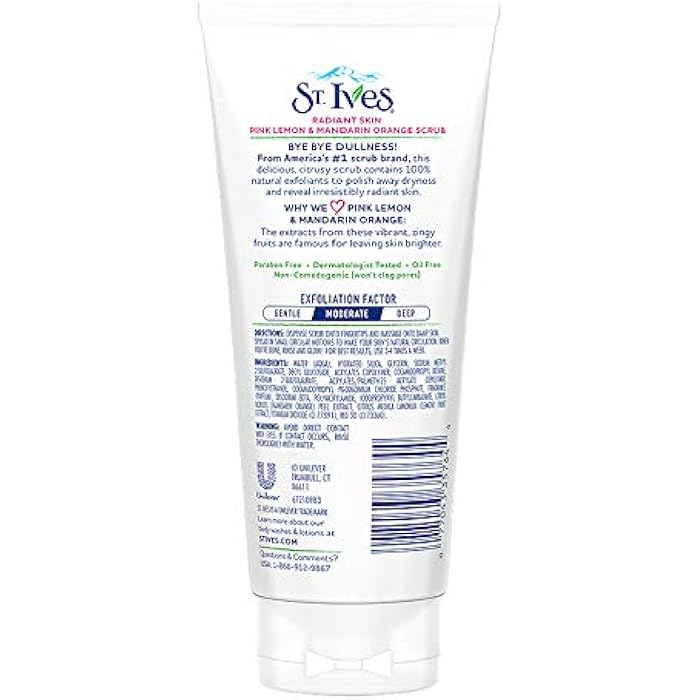 St. Ives Radiant Skin Face Scrub For Dull Skin Pink Lemon and Mandarin Orange Dermatologist-Tested Face Wash Scrub With 100 percent Natural Exfoliants 6 oz - Image 3