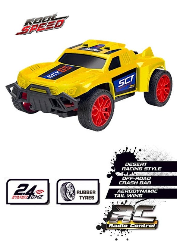 gearbox Kool Speed 1:24 R/C Dune Blasters Rally Truck Remote Control Toys For Kids  3 Years+ (Yellow) - Image 2