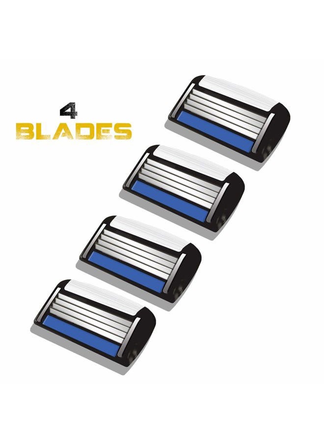 HeadBlade Men's HB4 Refill Shaving Razor Blades - 4 Stainless Steel Blades for No Tugging or Pulling, Shave Less, Works for Face, Body, and Scalp (12 Blades) 3 Pack - Image 3