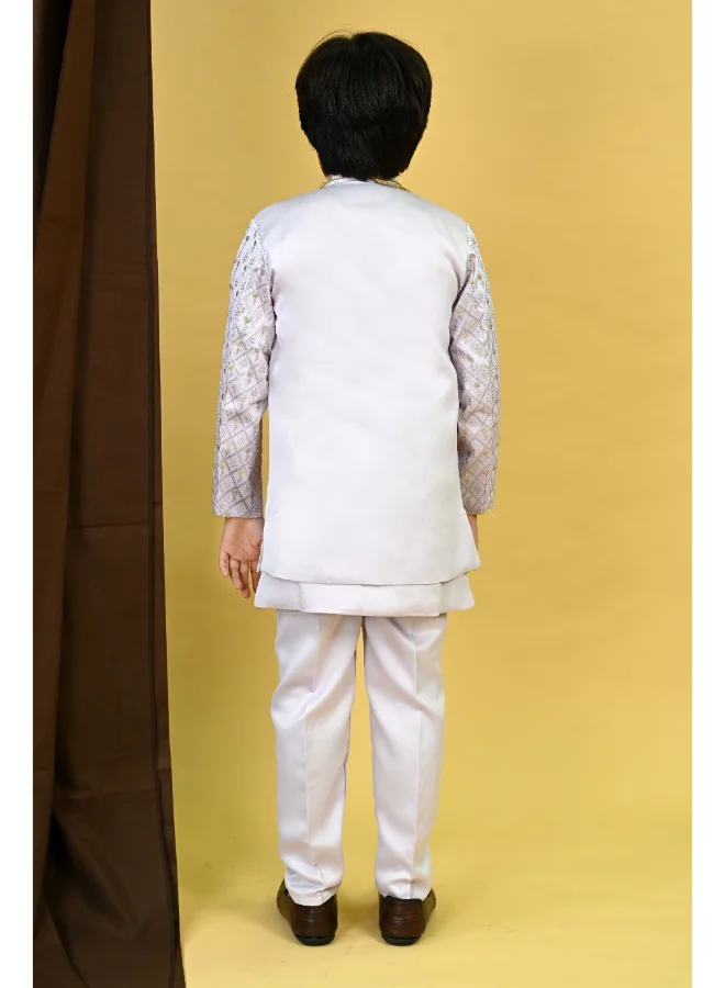 BT DEZINES Lavender Sherwani and Trousers Set for Boys
