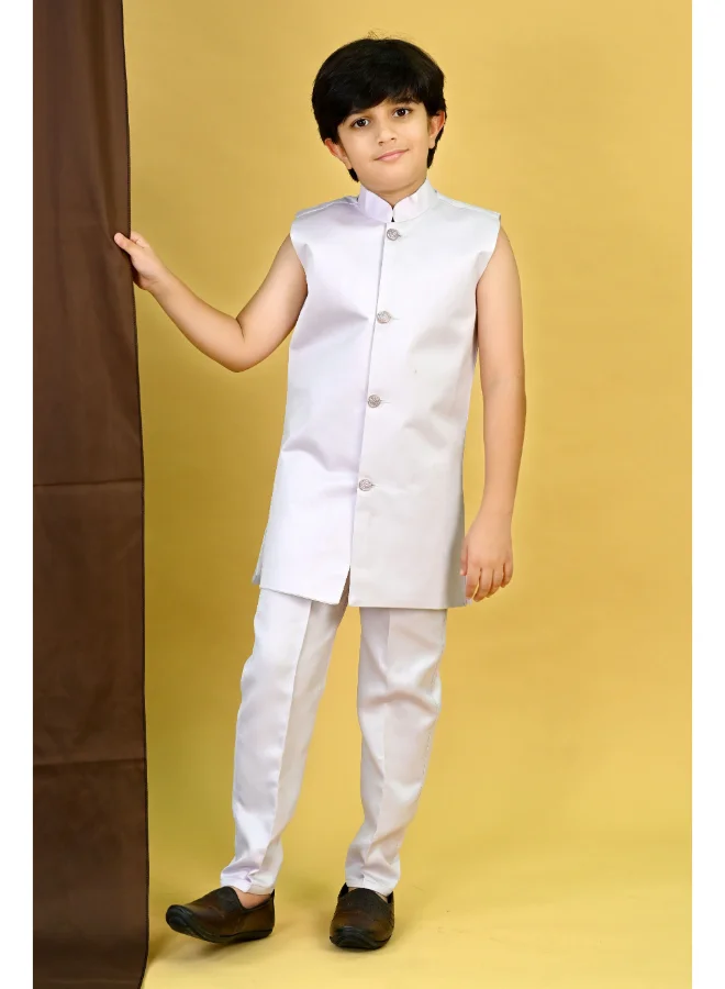 BT DEZINES Lavender Sherwani and Trousers Set for Boys