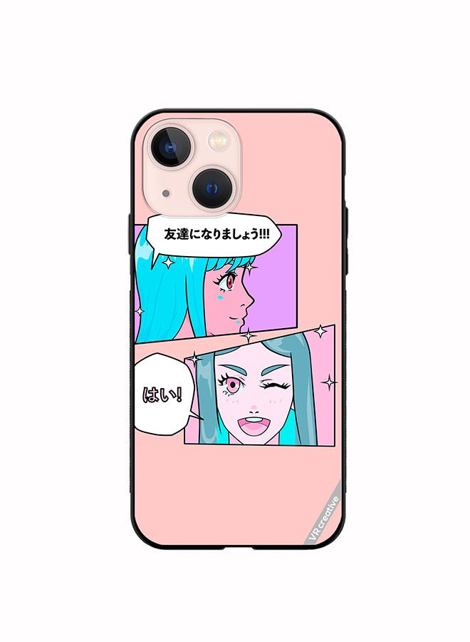 VR CREATIVE Protective Case Cover For Apple iPhone 14 Cute Pastel Collage With Manga Comics Frames With Anime Characters Design Multicolour - Image 1