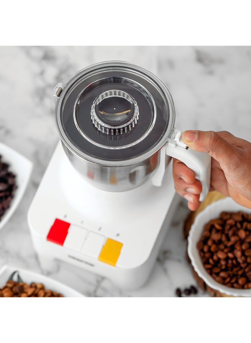 GEEPAS 300 G Food Processor, Suitable for Grinding Coffee Beans, Spices, Nuts, Etc| Equipped with Grinder Cup, Lid and Stainless Steel Blades| Perfect for Kitchen Use| 2 Years Warranty 0.3 kg 600 W GCG286N White/Silver - Image 4