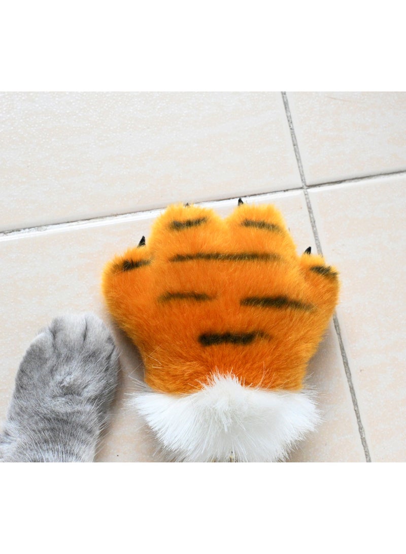 Furry Tiger Paw Plush Keychain Key Ring for Bags and Keys - Image 4