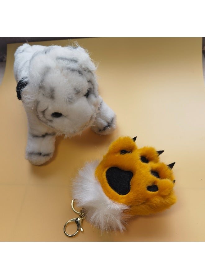 Furry Tiger Paw Plush Keychain Key Ring for Bags and Keys - Image 3