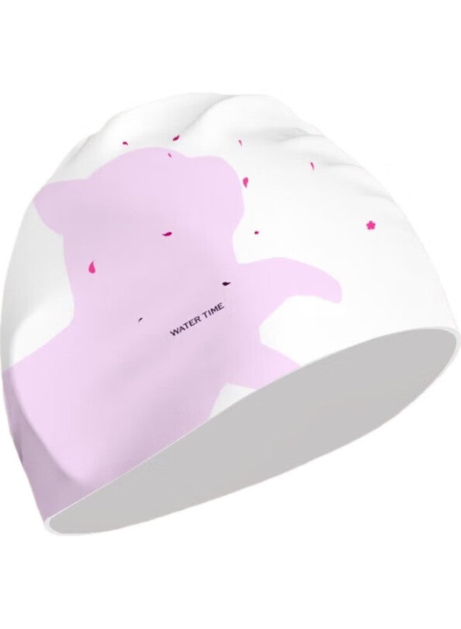 Watertime/Shuichuan Swimming Cap For Women, Waterproof, Non-Binding, Long Hair Specific, Cute Korean-Style, Large Size, Ear Protection, Her Cat - Image 2