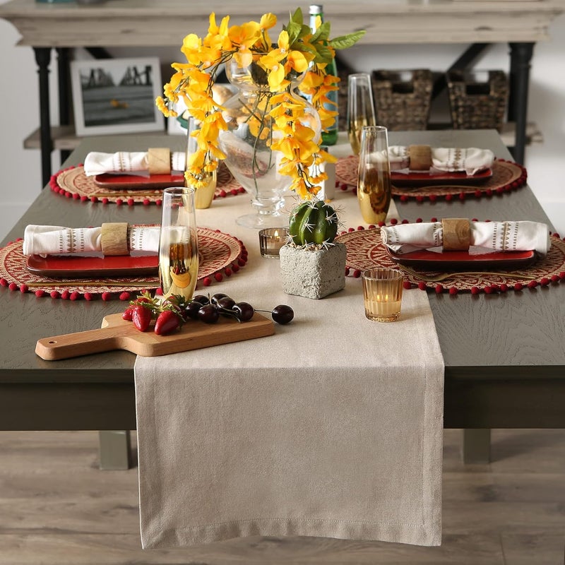 DII Chambray Kitchen, Tabletop Collection, Stone, 14x108 Table Runner - Image 3