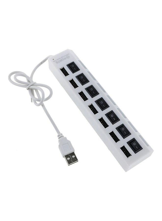 NIBEMINENT 7-Port USB 2.0 Hub White  - Image 1
