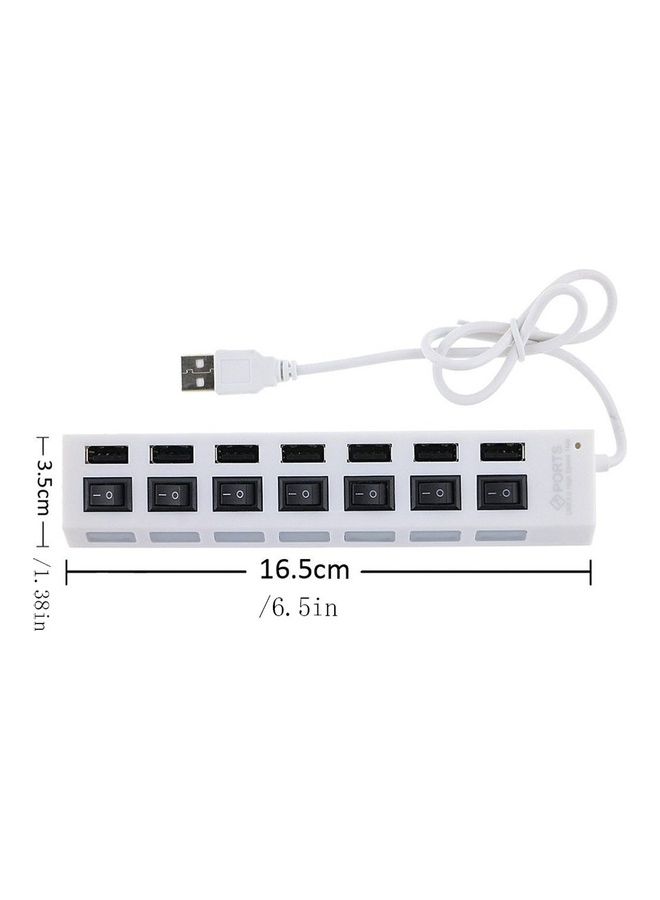 NIBEMINENT 7-Port USB 2.0 Hub White  - Image 3