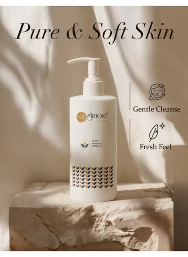 Glimore Face Wash 250 ml – Deep Cleansing & Makeup-Removing Gel – Hydrating Oat & Sweet Almond Oil – Non-Drying, pH-Balanced – Gentle Daily Cleanser for All Skin Types – with Calming Ylang-Ylang - Image 3