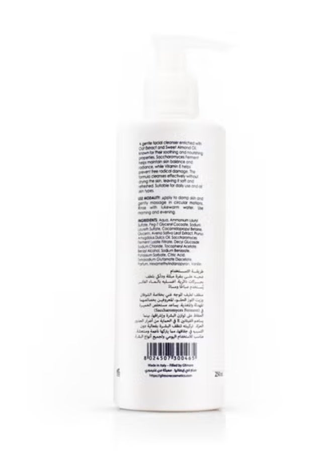 Glimore Face Wash 250 ml – Deep Cleansing & Makeup-Removing Gel – Hydrating Oat & Sweet Almond Oil – Non-Drying, pH-Balanced – Gentle Daily Cleanser for All Skin Types – with Calming Ylang-Ylang - Image 2