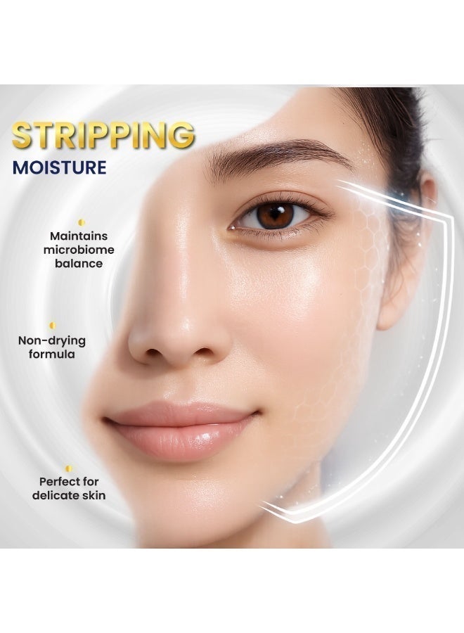 Glimore Face Wash 250 ml – Deep Cleansing & Makeup-Removing Gel – Hydrating Oat & Sweet Almond Oil – Non-Drying, pH-Balanced – Gentle Daily Cleanser for All Skin Types – with Calming Ylang-Ylang - Image 5