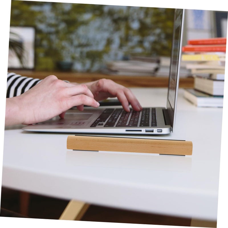 Natural Wood Laptop Stand Tablet Desk Holder Space Saving Portable - Image 5