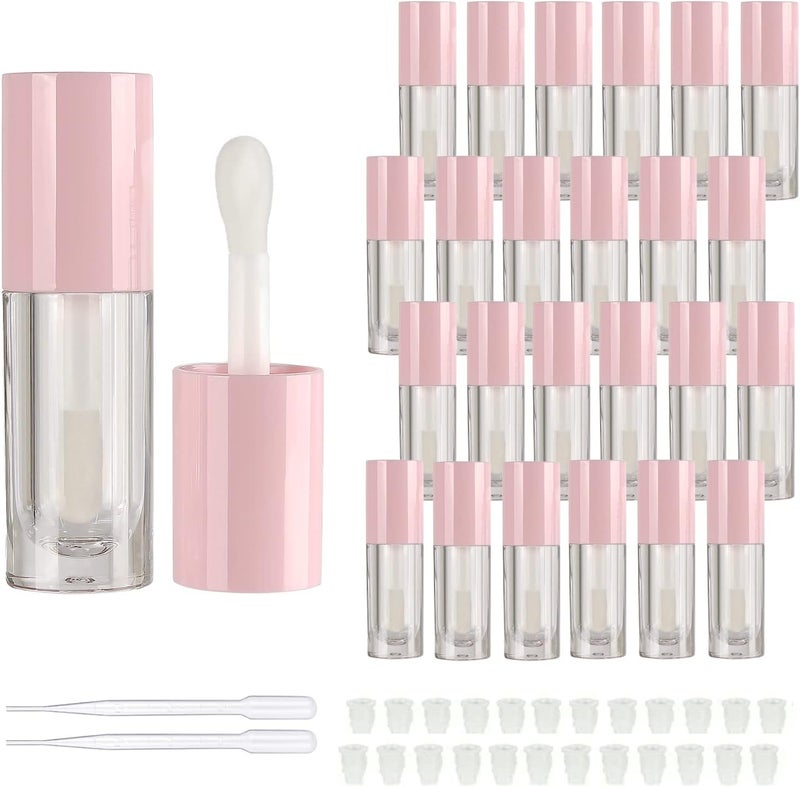 COSIDEA 14pcs Empty 6ml big doe foot wand Chunky lip gloss tubes for DIY lipgloss,Pink round lipgloss containers tubes with thick wand - Image 1
