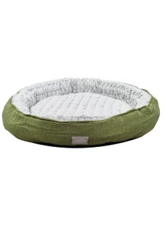 NNC PETS Round Dog bed with Durable soft material, Warm and Comfortable pet bed, Spacious Indoor bed for Large Breed, 72 cm Pet bed with Raised Edge, Anti-slip bottom, (Green)  - Image 1