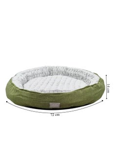 NNC PETS Round Dog bed with Durable soft material, Warm and Comfortable pet bed, Spacious Indoor bed for Large Breed, 72 cm Pet bed with Raised Edge, Anti-slip bottom, (Green)  - Image 2