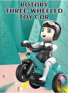 GROIC Electric Tricycle Toy for Kids, Tricycle Car Model Bike Toys with Flashing Lights and Music Sound, Rotating Stunt Car Automatic Riding 360 Degree Rotation Bicycle Entertainment for Children  - Image 2
